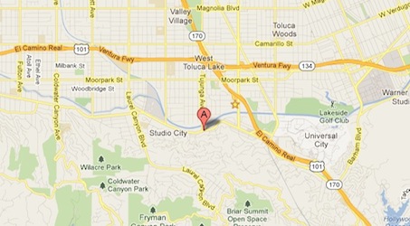 Map to our Studio City location near Van Nuys